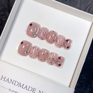 10 Pieces Of Pure Handmade Wearable Nail Fake Nails,Press On Acrylic Nails French Tip Nails Press On