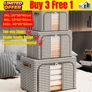 24L/66L/100L Transparent Large Storage Box Foldable Oxford Box Steel Frame Detachable Storage Box Cl