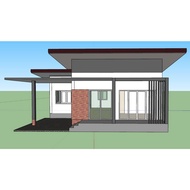 Modern Single-Storey House Model 2 Bedrooms 1 Bathroom 1 Toilet 1 Storage Room Guest Kitchen