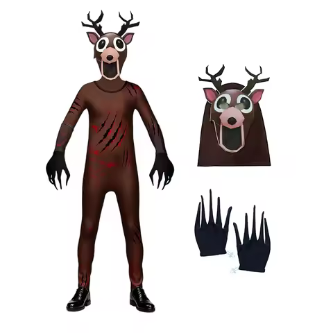 Hot Children Adult Cosplay 99 Nights Forest Deer Outfit 3D Print Cosplay Costume Halloween Carnival 