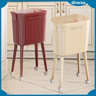 [Direrxa] Tall Trash Can with Wheel Container Nordic Home Portable 16L High Foot Dustbin for Bedroom