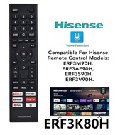 New Replacement ERF3K80H (2K) for Hisense Smart TV Audio Remote Control ERF3K80H (2K) 40E4Q TV Model
