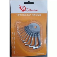 10-Piece Short Hex Key Set - Black Hex Key Set Flourish Silver/ Allen Key Set