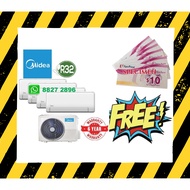 *FREE $300 NTUC* Midea (R32) Multi-Split System 4 Aircon + FREE 72 Months Warranty + FREE Delivery +