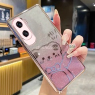 Casing Huawei Honor 90 lite X50i Honor x50i plus Bow Gradient Sparkling Pink Cute Bear Phone Case