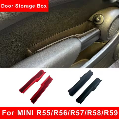 For Mini Cooper R55 R56 R57 R58 R59 Car Flocking Door Armrest Storage Box Shell Slot Phone Wallet Ca