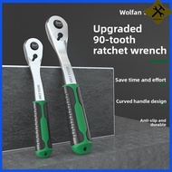 Two-way quick ratchet wrench 90 tooth socket wrench bent shank industrial grade labor-saving ratchet
