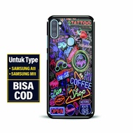 Glossy Glass Hardcase Samsung A11 / M11 - Motif [ Aesth Grvty 2 ] Samsung A11 / M11 - Fashion Case S