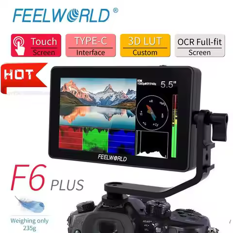 FEELWORLD F6 PLUS 4K Monitor 5.5 Inch on Camera DSLR Field Monitor 3D LUT Touch Screen IPS FHD 1920x