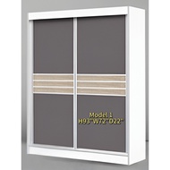 🥳New Design 🥳 5/6/7/8ft L x 8ft H Sliding Door with Mirror Wardrobe ( Ampang Warehouse Furniture)