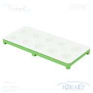 CRAFT Ravioli Maker Press, Aluminum Alloy ABS Green Silver Ravioli Mold, Durable 10 Holes Efficient 