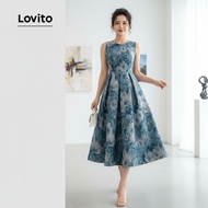 Lovito Women's Boho Pleated Dress for Spring/Summer L142ED635