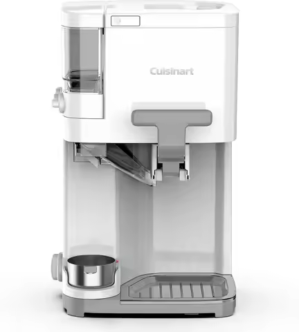 Home Frozen Dessert Making, White Plastic Soft Serve Ice Cream Machine for Yogurt, Sorbet, Gelato