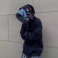 Bape 100% original A Bathing Ape Double cap splicing men jacket sports casual cardigan zipper couple