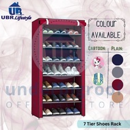 7 Tier Shoes Rack Dustproof Multilayer Cabinet Shelf Storage Rak Kasut Bertutup