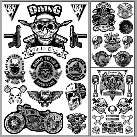 Retro Skull Rider Motorcycle Locomotive Stickers Moto Body Helmet Decals Accessories for Triumph Har