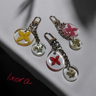 GANTUNGAN ‎Double Charm Flower Chain Soka Resin Presses Flower Original Soka Flower Bagcharm/ Ixora/