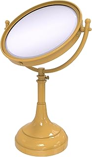 Allied Brass DM-1/2X-SGL Height Adjustable 8 Inch Vanity Top Make-Up Mirror 2X Magnification, Spanis