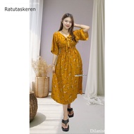 MAMMIRI DRESS PINKA FLOWER MOTIF AZALEA BALI COOL
