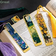 GREAT Metal Bookmark, Oil Painting Sunflower Lotus Reading Book Clip, Multifunctional Hollow Metal P