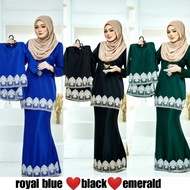 WARDAH Sedondon baju kurung ibu dan anak baju kurung budak kurung anak  emerald, black, royal blue