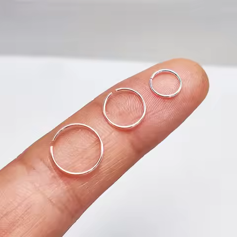 Wholesale 50pcs/lot 22G Huggie Nose jewelry 925 sterling silver Nose Hoop Ring Helix Lip Piercing Ri
