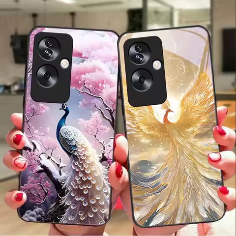 Golden Phoenix For Oppo A79 5G 58 78 74 60 4G Reno 11F Realme GT 6 11 Note 50 10 C55 X2 Tempered Gla