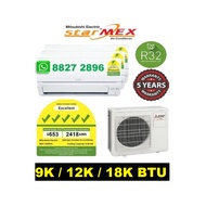 MITSUBISHI ELECTRIC (5 TICK)  AIRCON STARMEX R32 MULTI-SPLIT INVERTER SYSTEM 3 [9K /12K / 18K BTU]