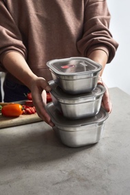 微波爐食物盒 (不銹鋼) 3件裝 (600ml / 900ml / 1200ml)