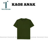 KAOS ANAK POLOS ARMY HIJAU KIDS T-SHIRT FASHION CEWEK PEREMPUAN KATUN PREMIUM DISTRO LENGAN PENDEK C