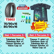 Timsun Tubeless Tayar Motor TS602 INCH 16 🔥 FREE SHIPPING & FREE GIFTS 🔥 70/90-16 & 80/90-16
