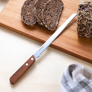 日本霜山 木柄不鏽鋼麵包刀/吐司刀/鋸齒蛋糕刀