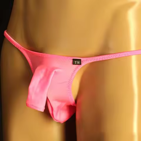 Men thong IcePouch Underwear Breathable Thong Transparent Panties Ultra-Soft Low-Rise Bikini G-Strin