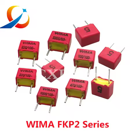 2PCS WIMA RED FKP2 5MM Film Capacitor Hi-Fi Audio 33PF 47PF 220PF 330PF 470PF 680PF 1000PF 2200PF 33