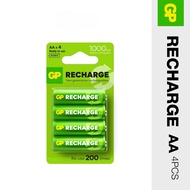 GP Recharge 1000mAh AA Rechargeable Battery (4pcs batteries pack, Precharged)