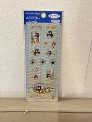 1995 Vintage Sanrio Patapatapeppy Pata Pata Peppy 日本 絕版 三麗鷗 貓頭鷹  PY 雷射貼紙 閃貼
