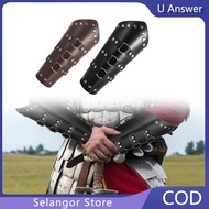 Cosplay Props Vintage Pu Wide Bracers Tie Arm Armor Pirate Knight Gauntlet Wristband Gelang Tangan B