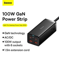 Baseus 65W /100W GaN3 Pro USB Charger เดสก์ท็อป Type C PD 4 in 1 AC/DC Multi-Port Desktop Powerstrip