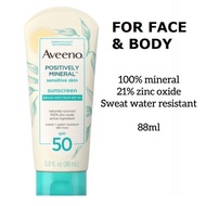 Aveeno Positively Mineral Sensitive Skin Sunscreen SPF 50 88ml - Exp