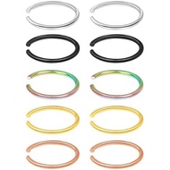 1 Fake Nose Ring Fake Lip Ring 16G 22G Nose Piercings Hoops 1 Fake Nose Ring 20G Faux Nose Ring 1 1 