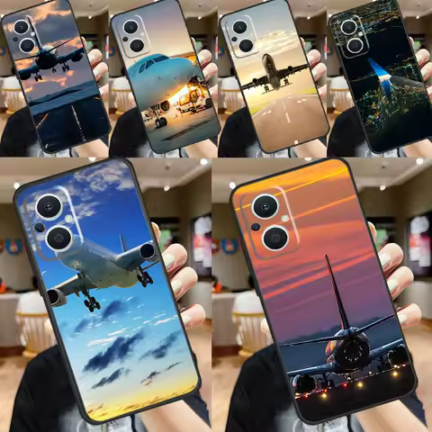 Aircraft Plane Airplane Case For OPPO Reno 7 8 6 5 4 Lite 8T 4Z 5Z 11 F 10 Pro OPPO Find X6 X5 Pro X