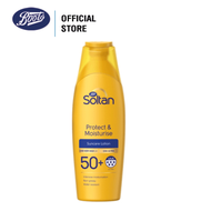 Boots Soltan Protect & Moisturise Suncare Lotion Uvb Medium Spf 50+ บู๊ทส์ โซลแทน โพรเท็ค แอนด์ มอยส