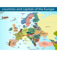 Europe Map Art Silk Poster Home Wall Decor Weather Art