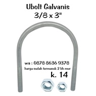 U bolt 3" / klem pipa / Besi zinc plated galvanized/ u bolt murah