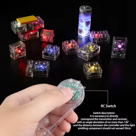 Control Switch Flashing Lights Parts MOC LED Building Blocks Multicolor 3002 3003 3941 Bricks Toys C
