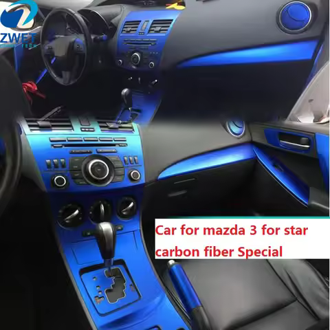 ZWET Car For Star Carbon Fiber Special Stickers For Mazda 3 Color Black/Silver For Mazda 3 2006~2012