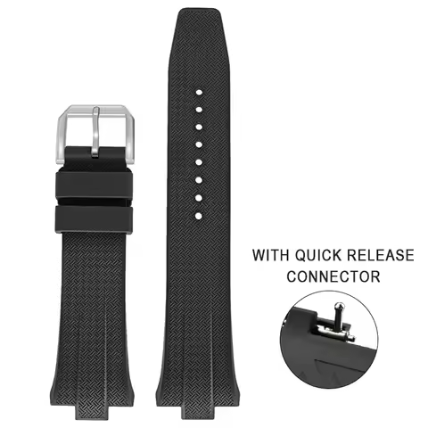 FKM Watch band 9mm Convex Interface Strap For Citizen NJ0150 NJ0151 Watch Accessories Pin Buckle Qui