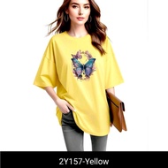 <Baby Ervin>M-5XLOversixeTshirtWomenUnisexTshirtOversizeTshirtWanitaPerempuanButterfly (2Y157)