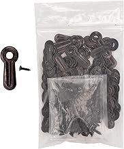 100 Black Plated Ridged Picture Frame Turn Button 1 with Black Screws by AMS