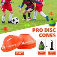 1Set 10Pcs Soccer Discs Bucket Marker Training Sign Flat Cones Marker Discs